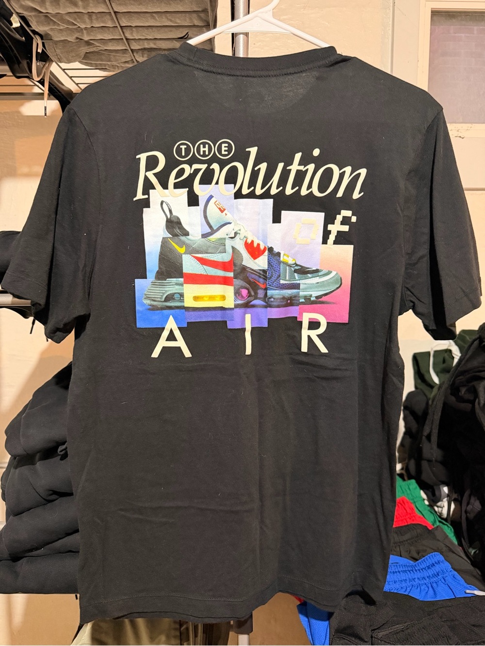 Nike Black Tee with Multicolor Air Sneaker Graphic Tee